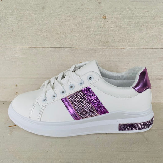 Sneakers met glitters paars