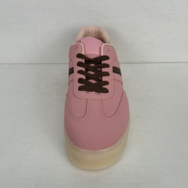 Retro sneakers met leuke afwerking roze