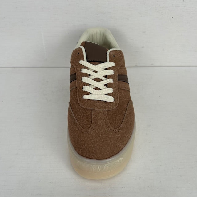 Retro sneakers met leuke afwerking bruin