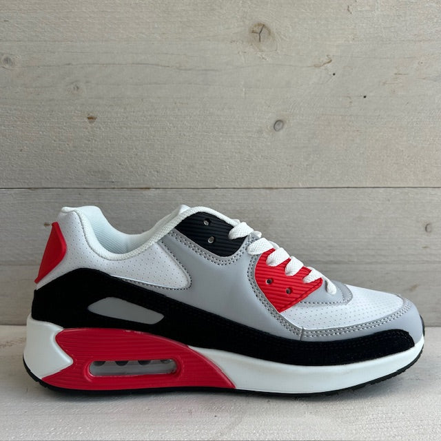 Air sneaker rood wit (verkrijgbaar van maat 36 t/m 45)