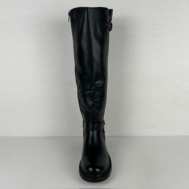 Stoere hoge laarzen met gespjes zwart