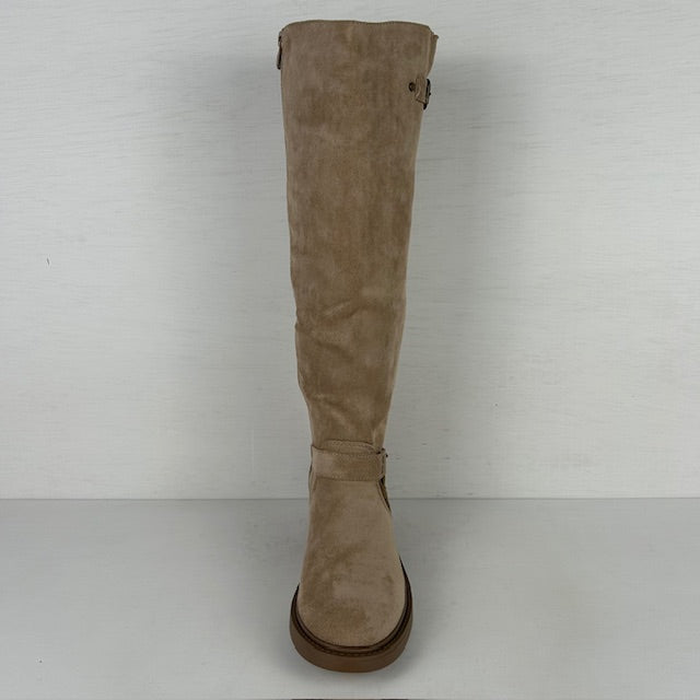 Stoere hoge laarzen met gespjes khaki