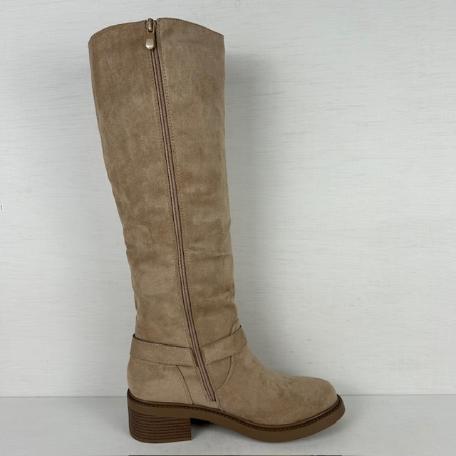 Stoere hoge laarzen met gespjes khaki