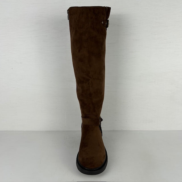 Stoere hoge laarzen met gespjes bruin