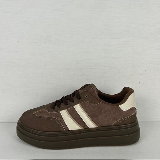 Retro sneakers met gaaf design bruin