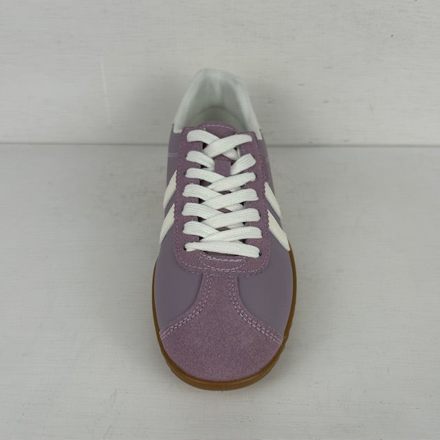 Sportieve sneakers met leuke afwerking paars