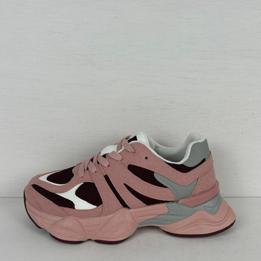 Sneakers met stoere zool roze