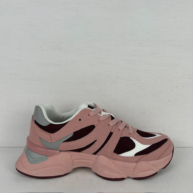Sneakers met stoere zool roze