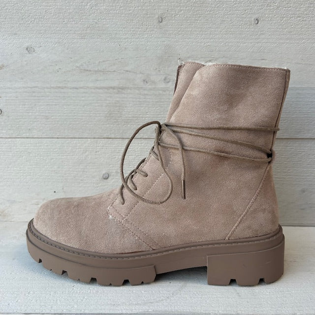 Suèdine veterboots khaki