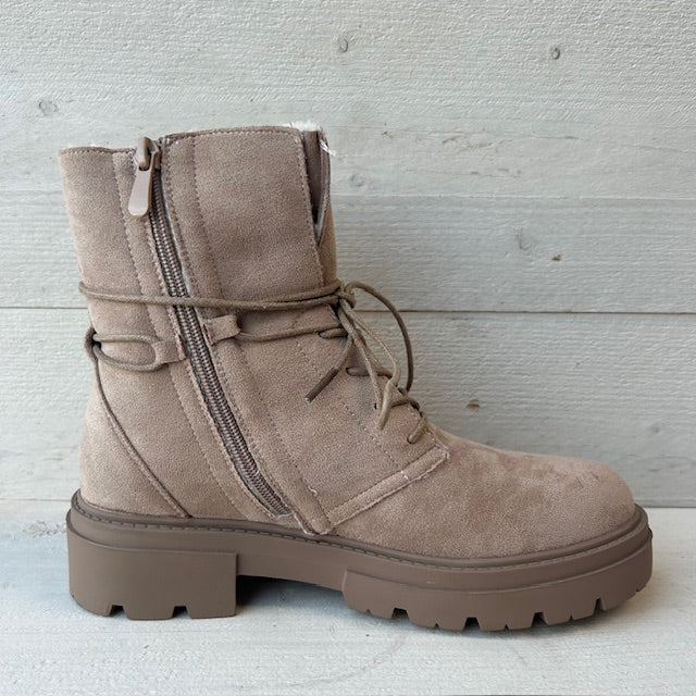 Suèdine veterboots khaki