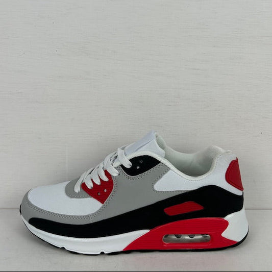 Air sneakers wit zwart rood (verkrijgbaar van maat 36 t/m maat 46)