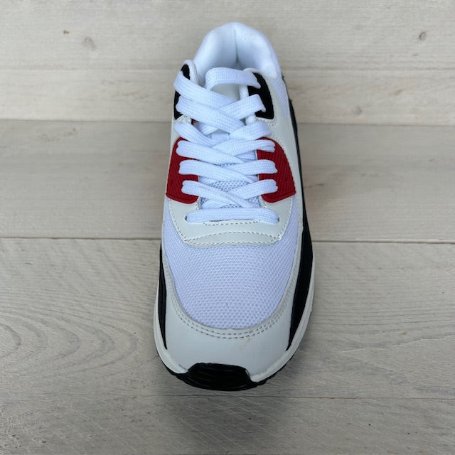 Air sneaker wit zwart rood (verkrijgbaar van maat 40 t/m maat 45)