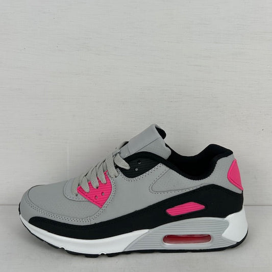 Air sneakers grijs zwart roze
