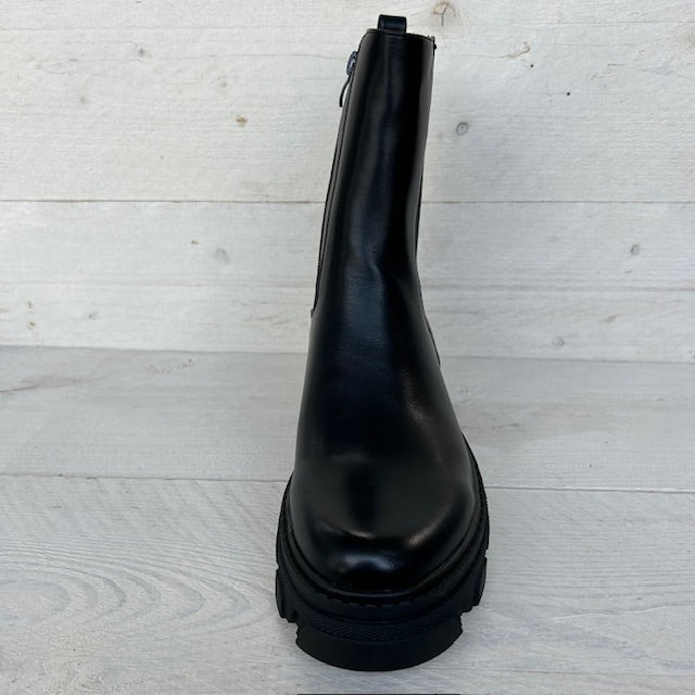 Tijdloze leatherlook boots zwart