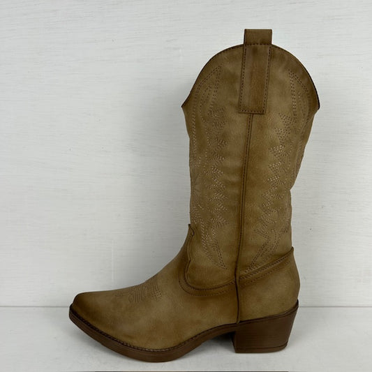 Gave leatherlook cowboylaars khaki