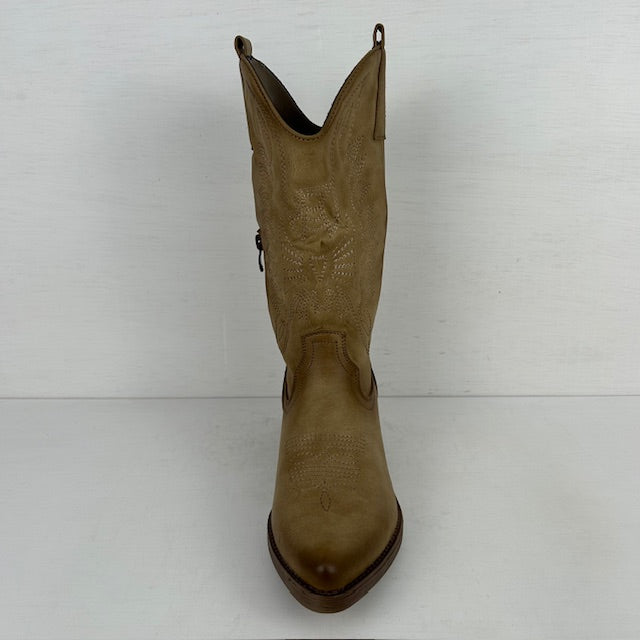 Gave leatherlook cowboylaars khaki