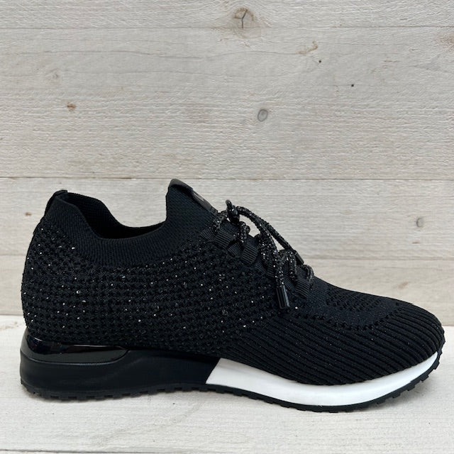 La Strada sneakers black/ silver knitted stones 2400409