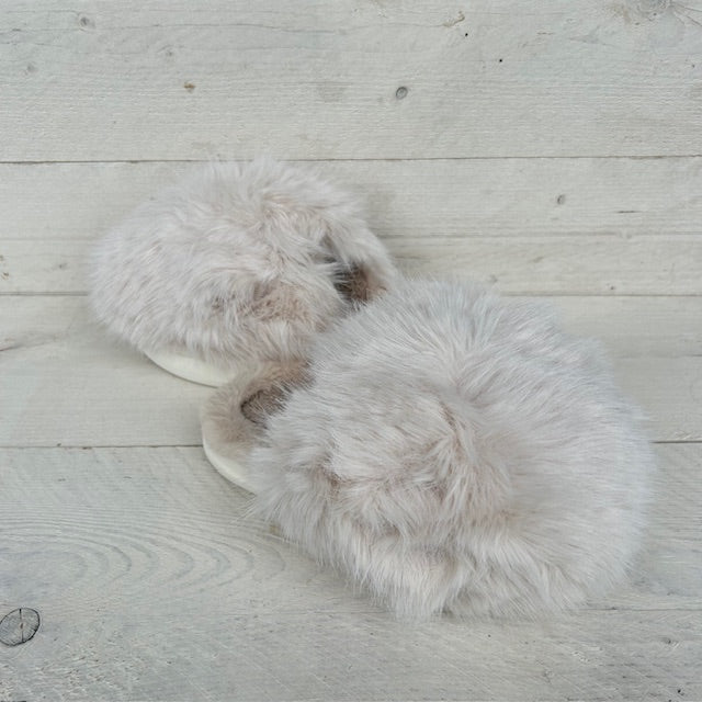 Furry pantoffels khaki