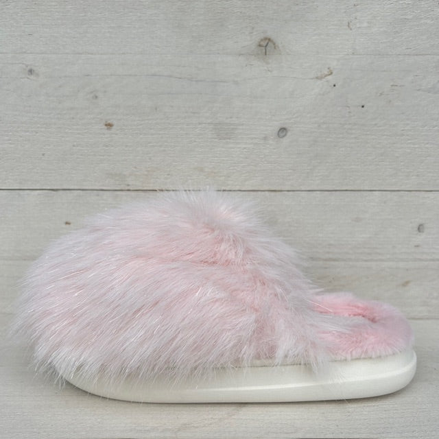 Furry pantoffels roze