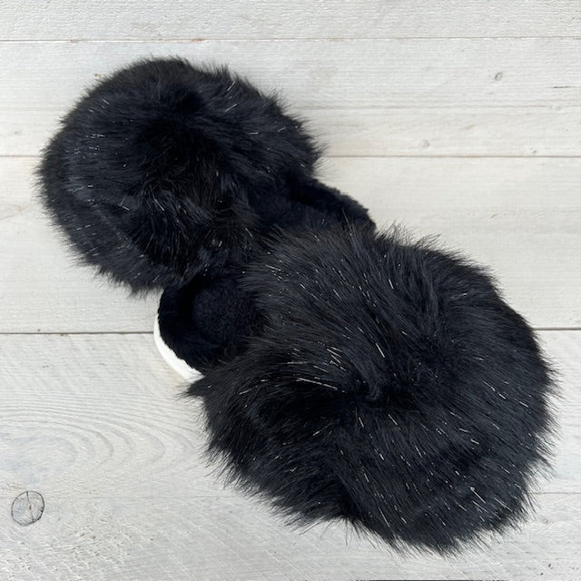 Furry pantoffels zwart