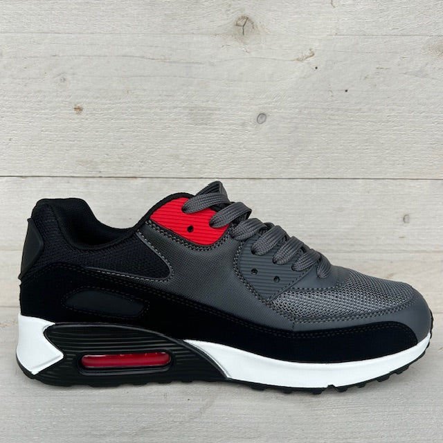 Air sneaker zwart grijs rood (verkrijgbaar van maat 40 t/m 45)