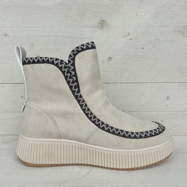 Comfortabele boots met ribbelzool beige