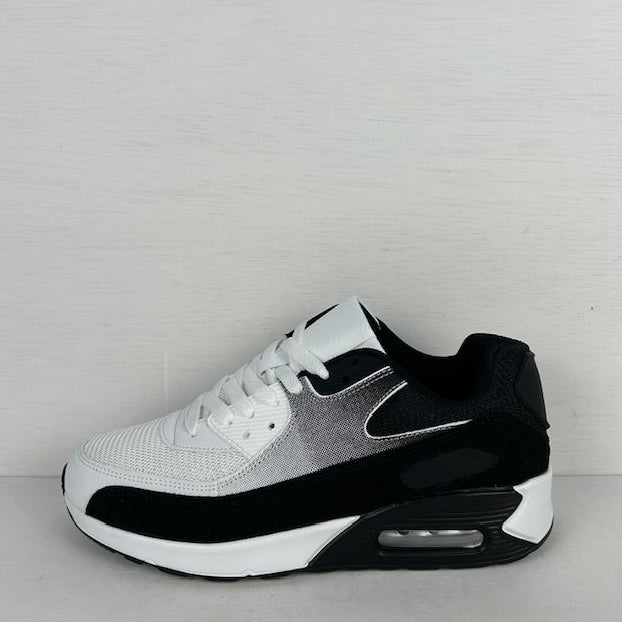 Leuke air sneakers wit zwart (verkrijgbaar van maat 36 t/m maat 45)