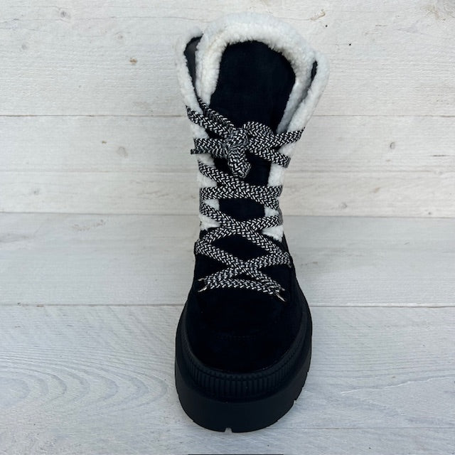 Teddy veterboots zwart