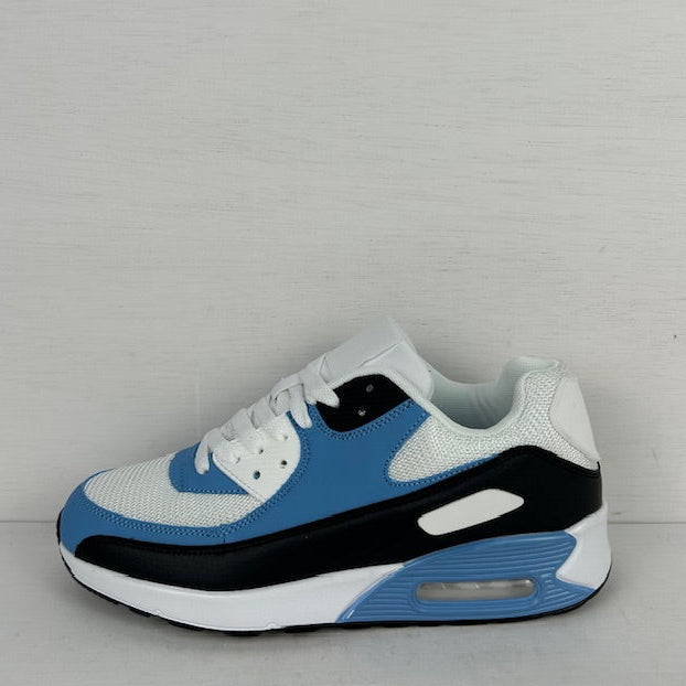 Leuke air sneakers wit blauw (verkrijgbaar van maat 36 t/m maat 45)