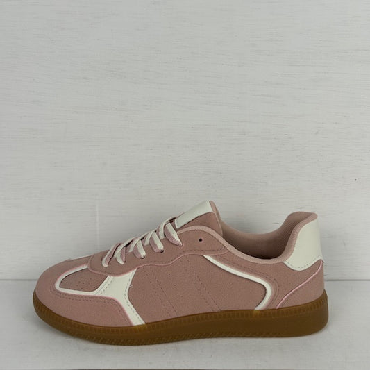 Retro sneakers met witte details roze