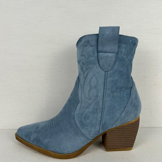Cowboylaarsje suèdine blauw