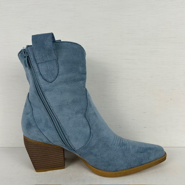 Cowboylaarsje suèdine blauw