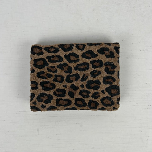 Real leather panter portemonneetje bruin