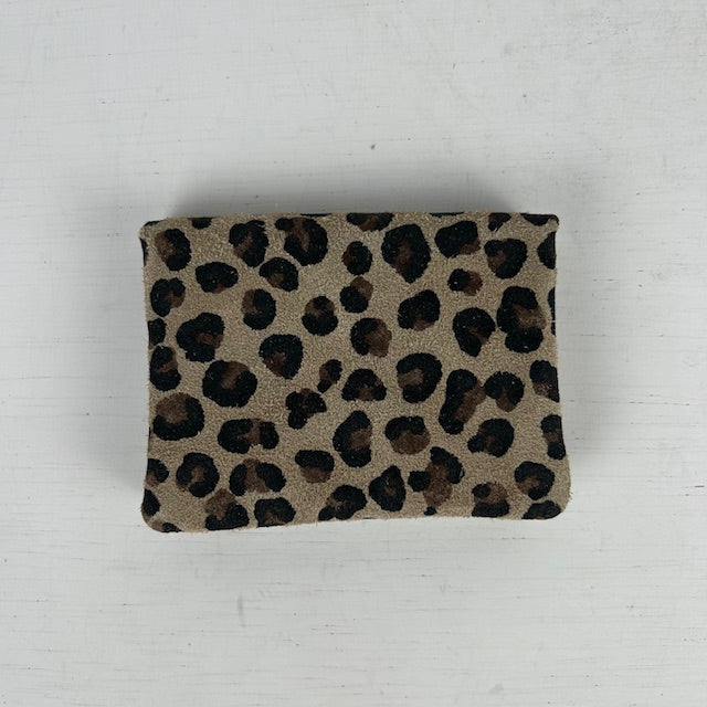 Real leather panter portemonneetje beige