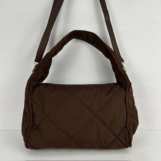 Padded schoudertas/ handtas bruin