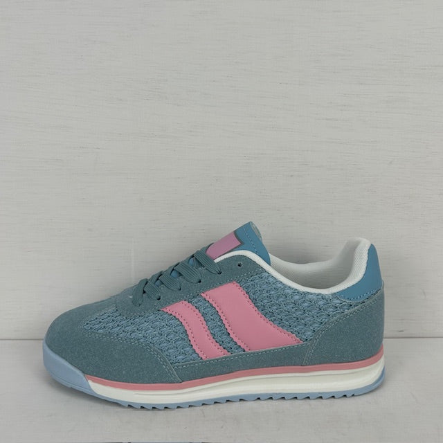 Casual sneakers met gevlochten motief blauw