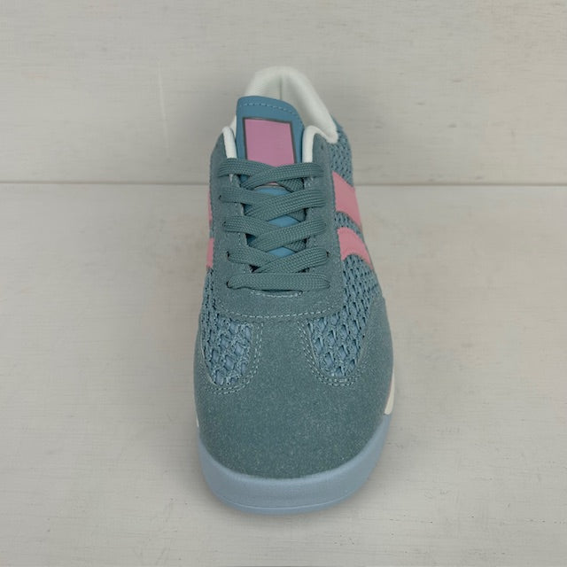 Casual sneakers met gevlochten motief blauw