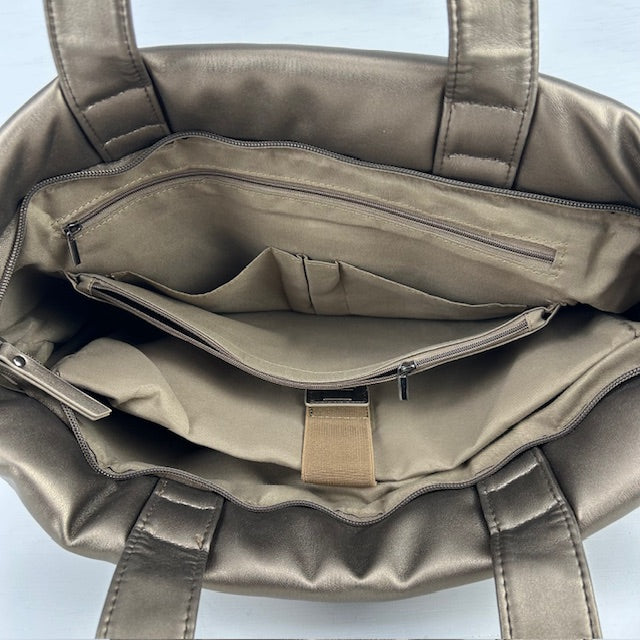 Leuke padded shopper brons