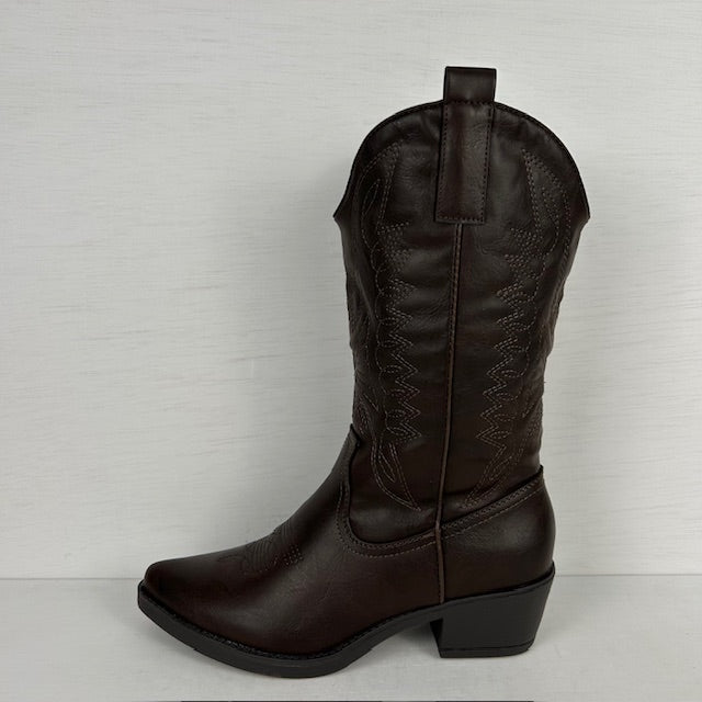 Gave leatherlook cowboylaars bruin