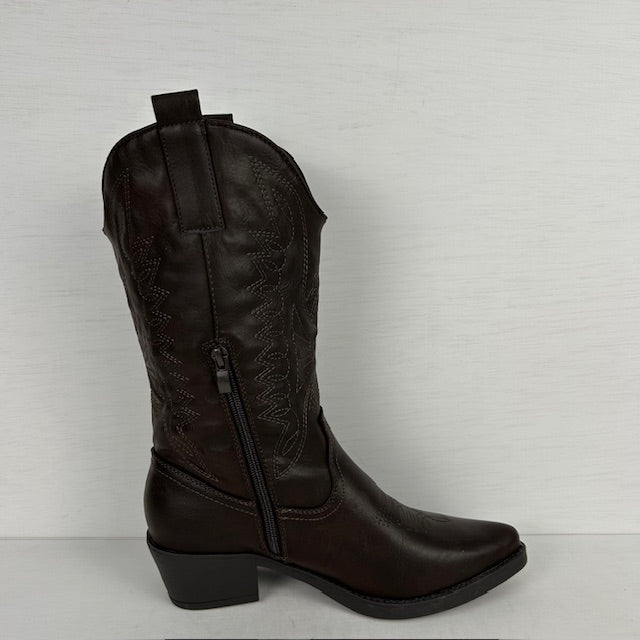 Gave leatherlook cowboylaars bruin