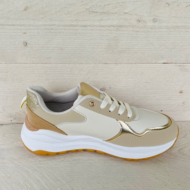 Leuke sneakers beige