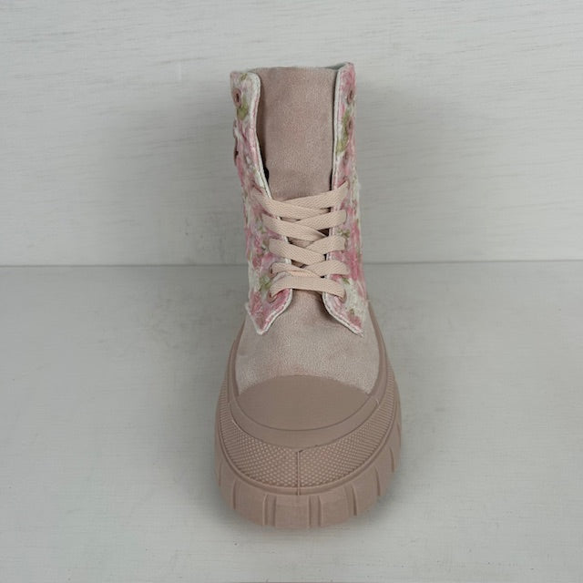 Leuke sneakers met bloemetjes design roze