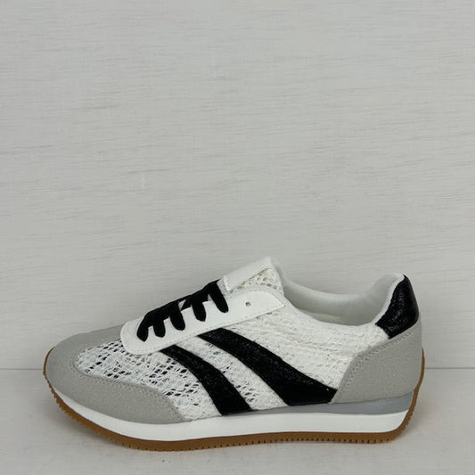 Sportieve sneakers met leuk design zwart wit