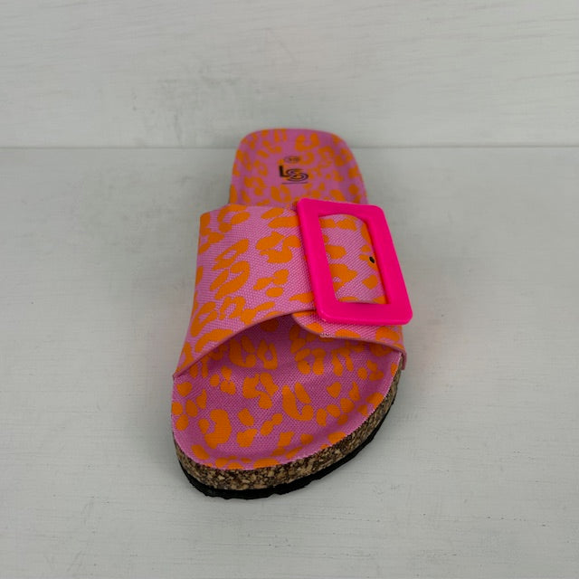 Leuke slippers met trendy look panter roze