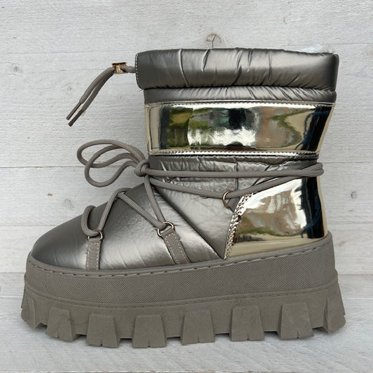 Metallic snowboots goud