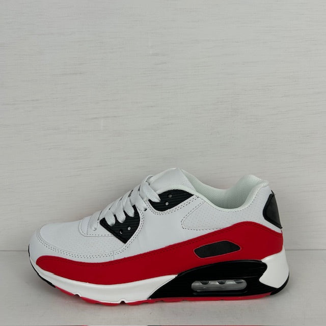 Leuke air sneakers wit rood (Verkrijgbaar van maat 36 t/m maat 46)
