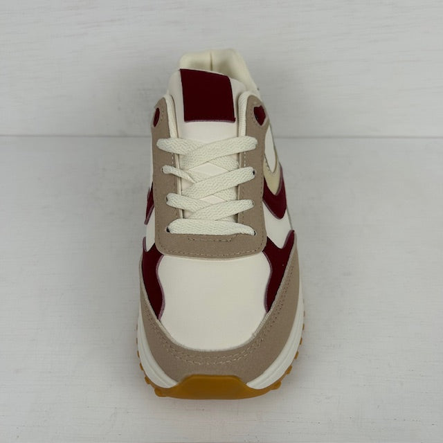 Casual sneakers met shiny details rood