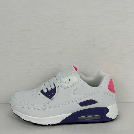 Leuke air sneakers wit paars