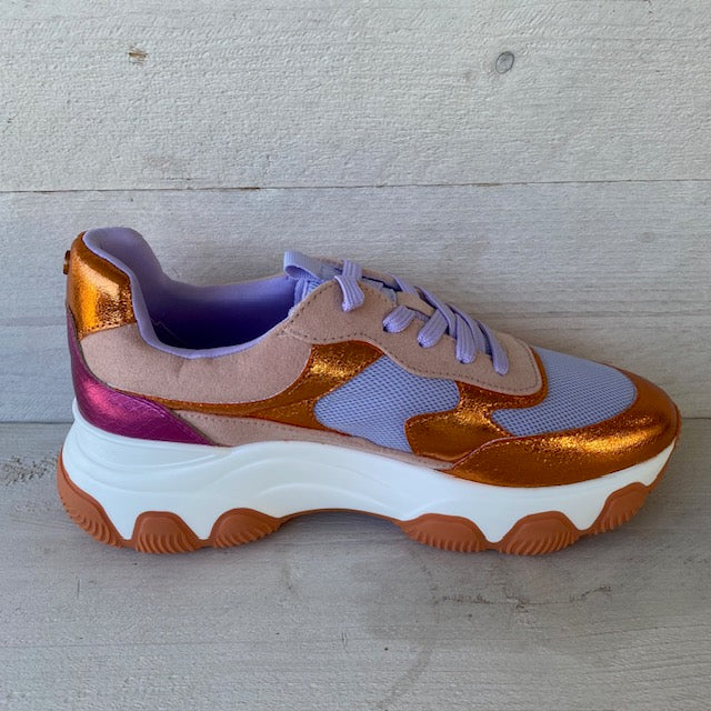 Oranjekleurige sneakers van La Strada 2123317