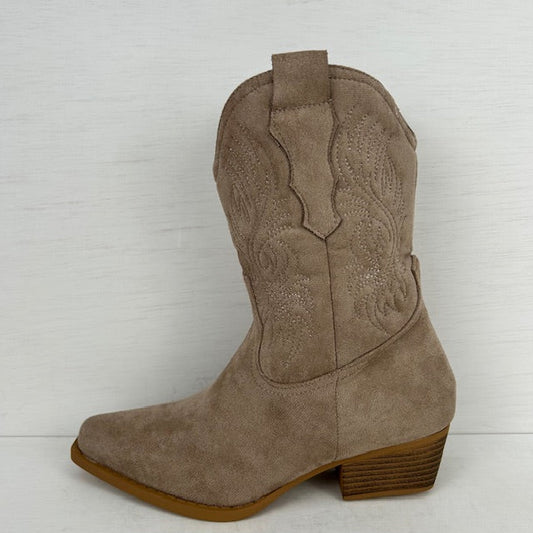 Geweldige suèdine cowboylaarzen taupe